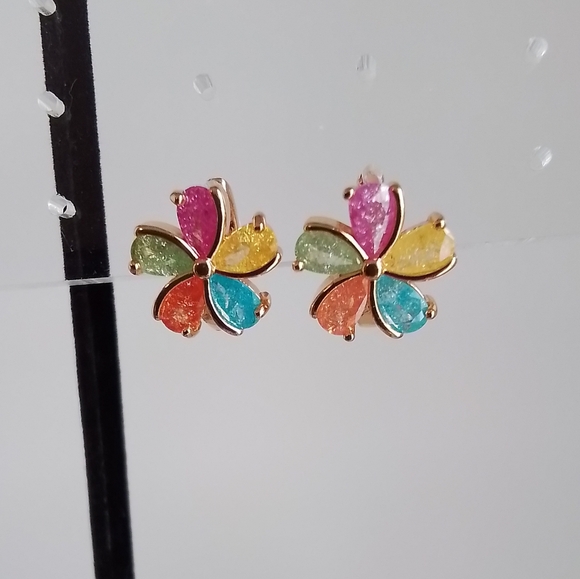 Pretty Bird Candy Galaxy Stone Micro Huggie Earrings - Picture 2 of 6